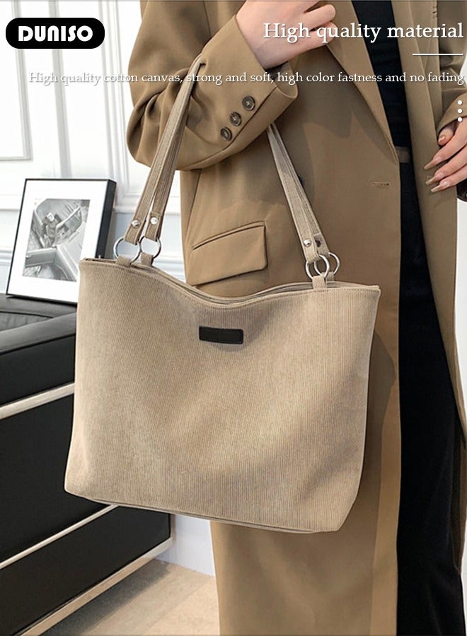 Women's Shoulder Tote Bag Faux Leather Flap Design Handbag for Women Large Capacity Bucket Bag Fashionable Travel Messenger Shoulder Bag for Ladies Girls College Students