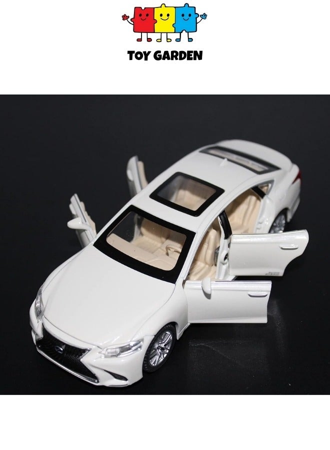 1:32 Diecast Metal Pullback Toy Car – Lexus LS500H Hybrid Toy Car for Boys | White DC Model, Best Gift for Kids