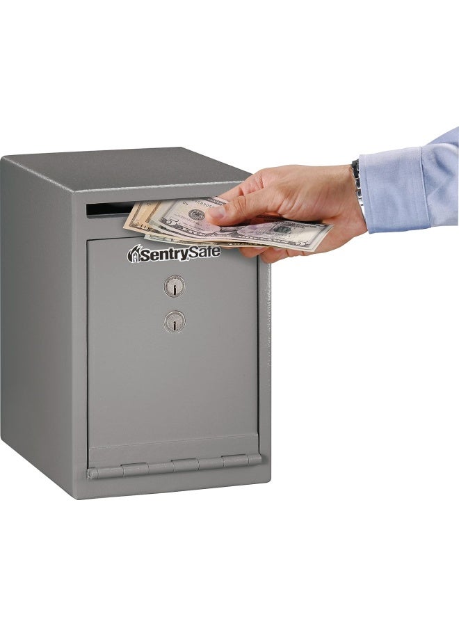 Sentrysafe Depository Safe With Dual Key Lock  Steel Drop Slot Safe For Offices And Businesses  Securely Store Cash  Deposits And Valuables  0.38 Cubic Feet  12 X 8 X 10.3 Inches  Uc-039K