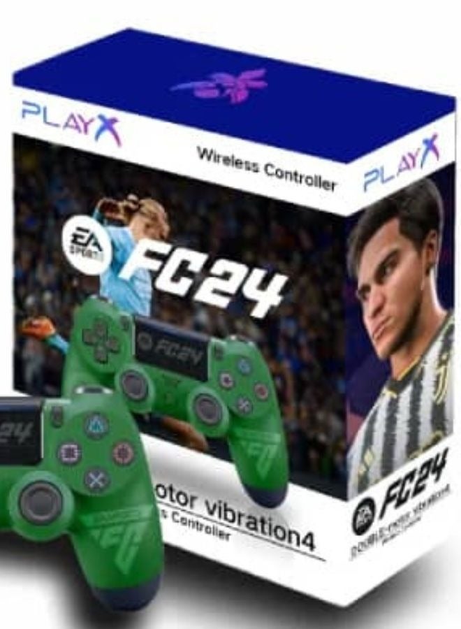 Play X Wireless Controller - FC 24 Green Edition – Double E-Motor Vibration 4 Wireless Controller