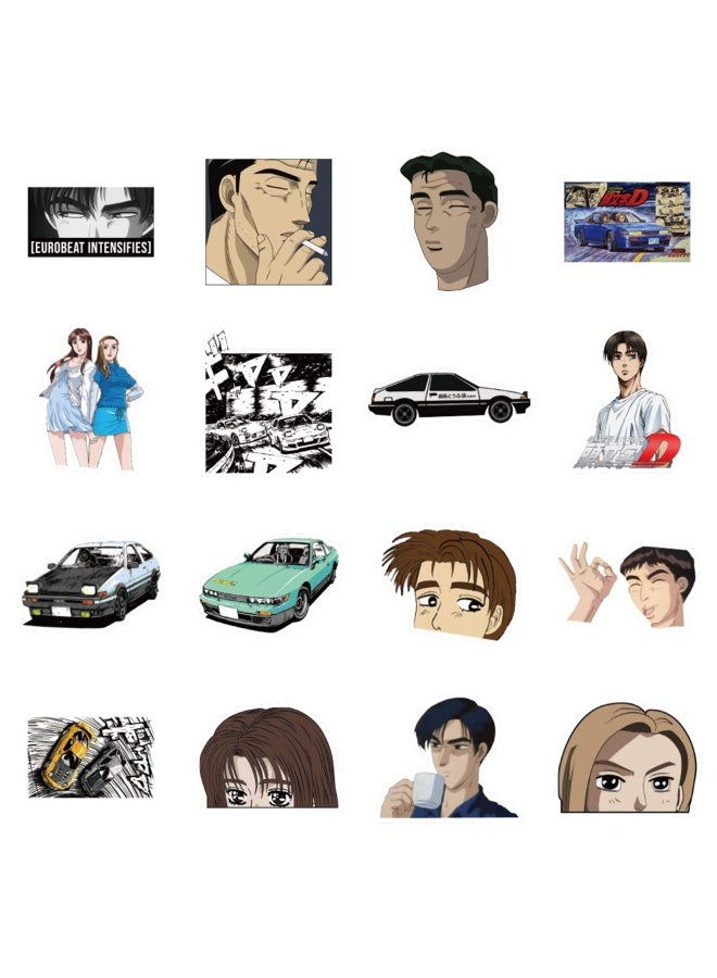 MuyingzhuoInitial D Stickers 51PCS  Japanese Cartoon Anime Sticker Pack  Vinyl Decals for Laptop  Water Bottle  Car  Skateboard  Guitar  Helmet for Kids  Teens  Adults  Initial D