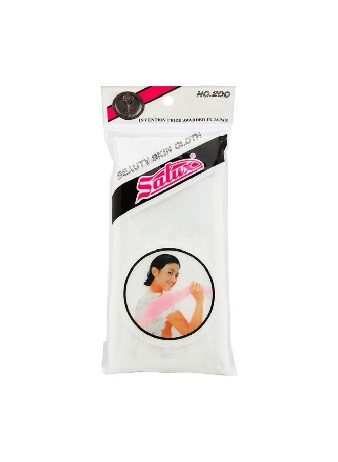 Salux Nylon Japanese Beauty Skin Bath Wash Cloth Towel - White