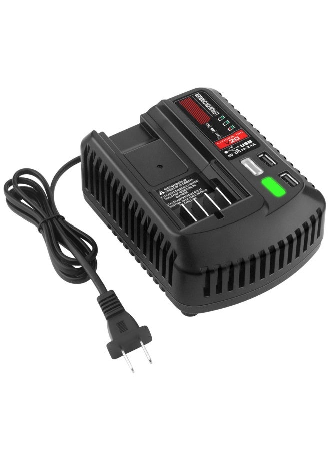 Advtronics V20 Battery Cmcb104 Fast Charger With Usb Port For Cmcb100 Cmcb124 Charger Compatible With Craftsman 20 Volt Max Lithium Compact Batteries Cmcb202 Cmcb204 Cmcb206 Cmcb201