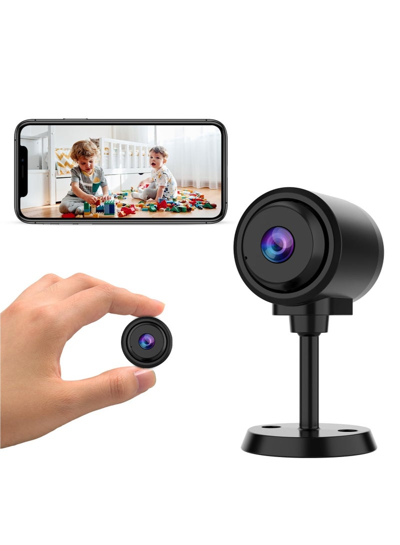 Tiny WiFi Camera for Home Security 1Pcs, Portable Battery Operated Camera with IR Night Vision, Human Detection, 136° Wide Angle, Baby Monitor Small Motion Activated Camera