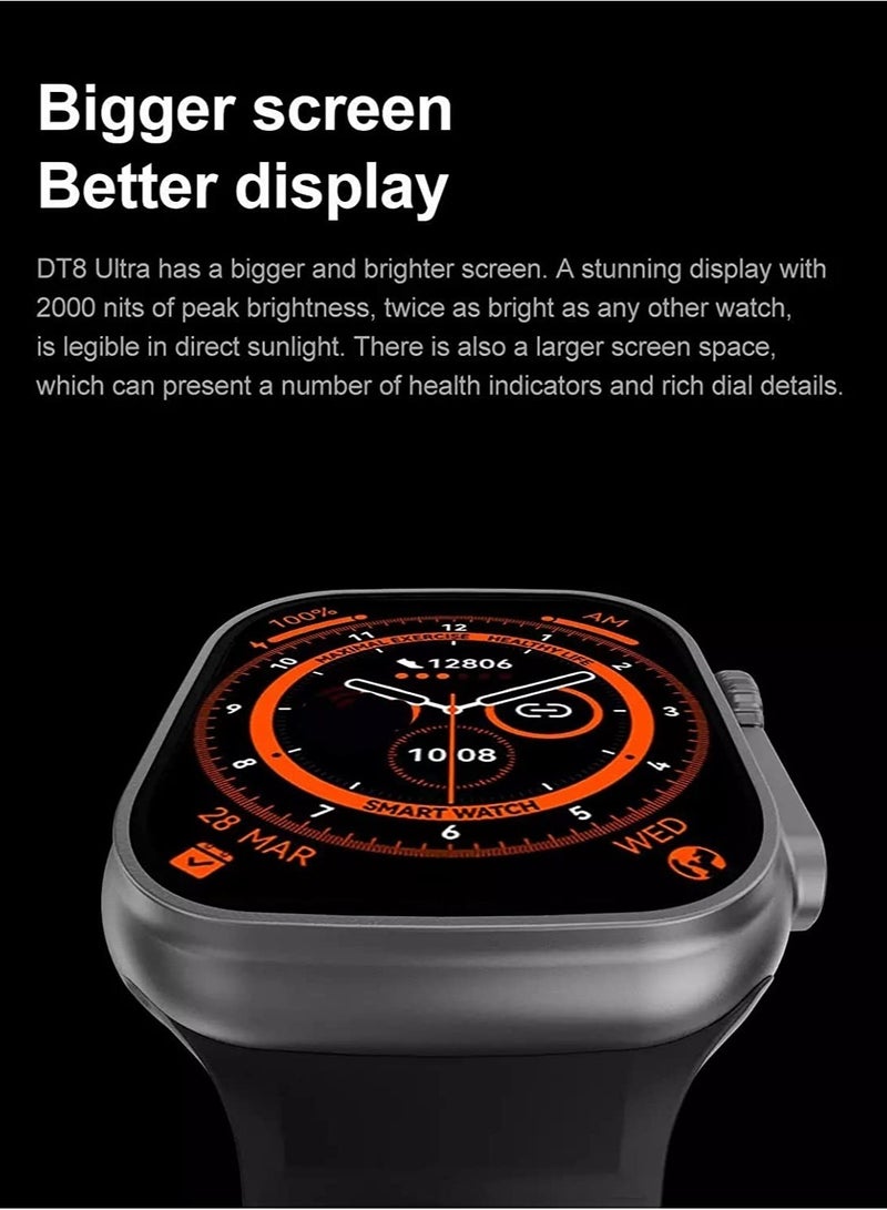 S8 Ultra Max Smartwatch Series 8 – 2.0 Inch AI Voice Smartwatch with Bluetooth Calling and Wireless Charging