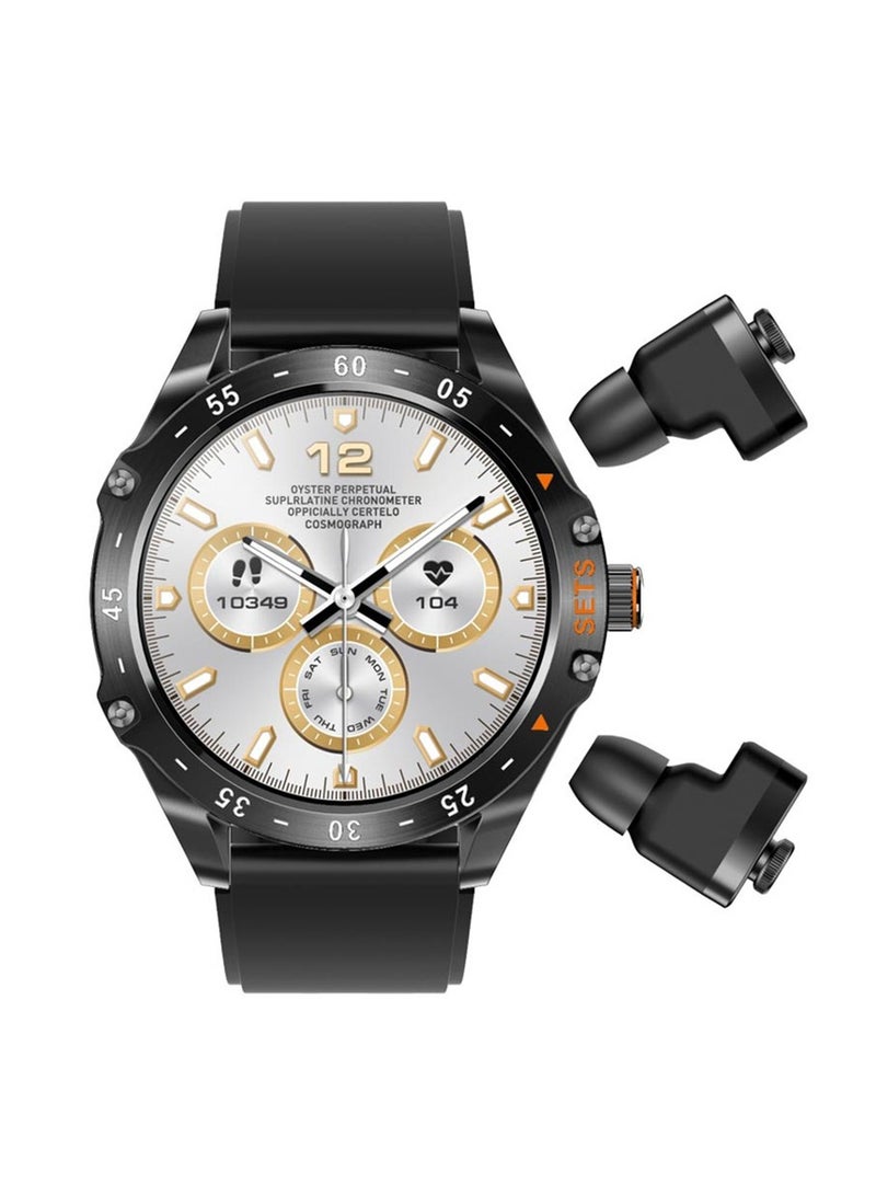 Smartwatch With Earbuds and 1.52 (inches) Screen Size, Porodo PD-HYPE-BK - Black