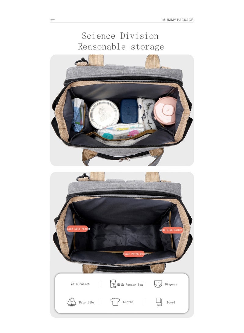 Simple Mommy bag portable folding shoulder bag multifunctional large-capacity crib Mommy bag/blue