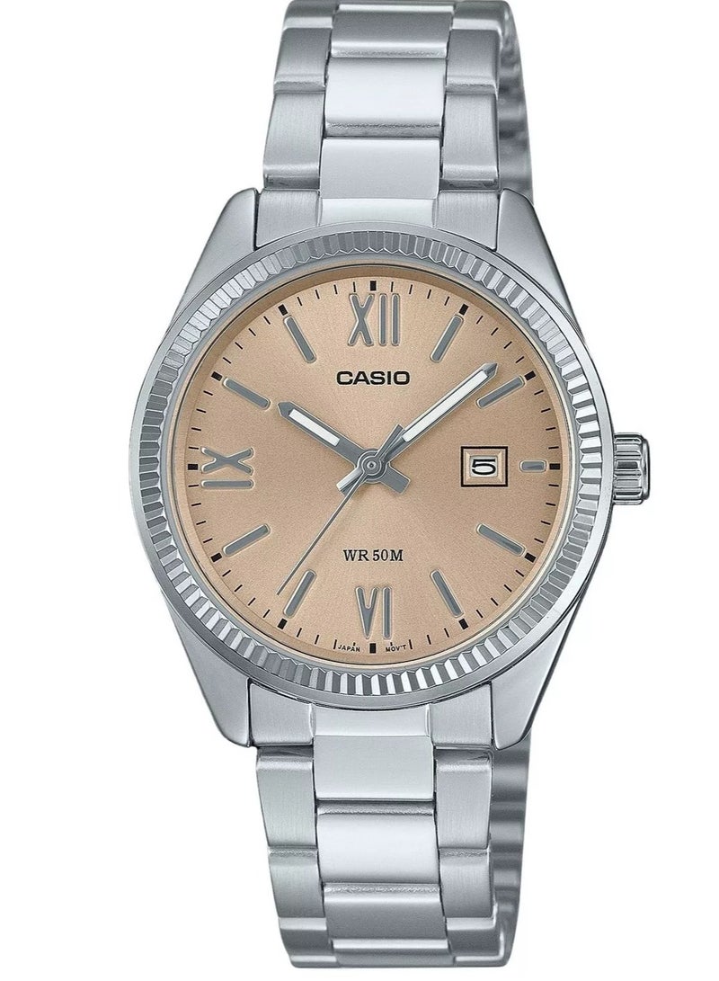 Casio Standard Peach Dial Quartz Dress Women's Watch LTP-1302DD-4A2V