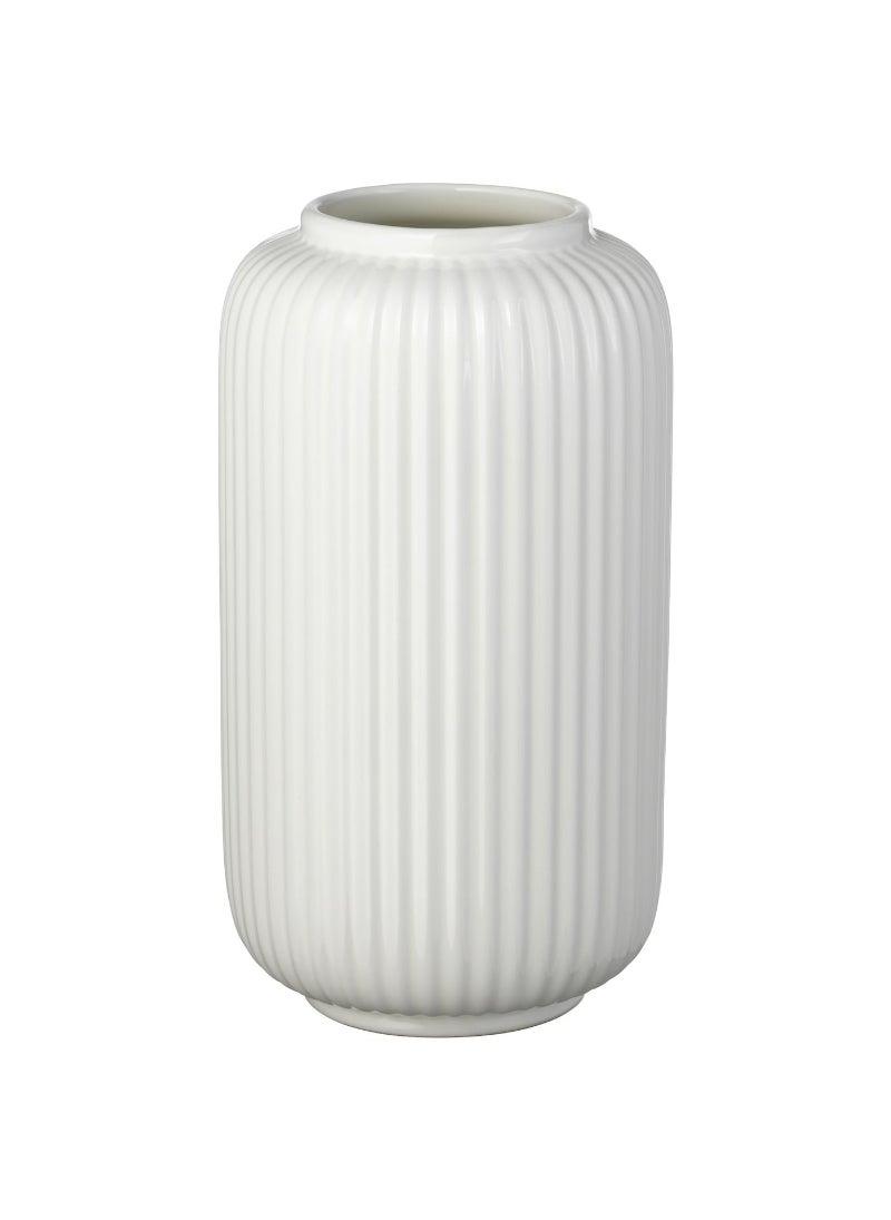 Flower Vase, White, 22 Cm