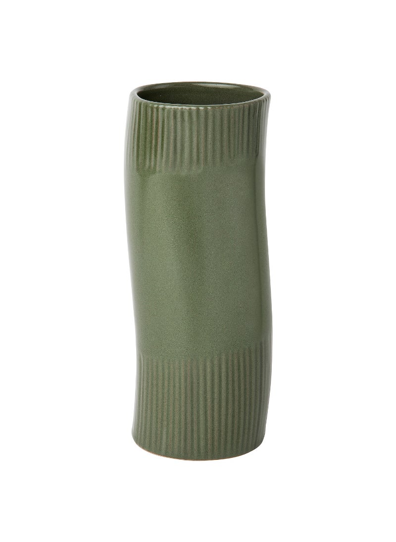 Vase - Dark Green, Elegant Ceramic Vase for Home Decor