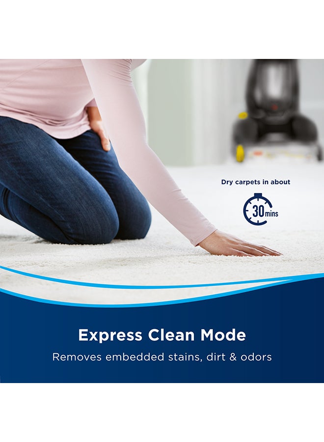 Upright Carpet Washer ProHeat 2x Revolution Cleanshot Deep Cleaner: Attack Tough Stains, Max and Express Clean Modes, HeatWave Technology, Lightweight Design, Perfect Multitasker 3.7 L 800 W 2066E Black/Yellow