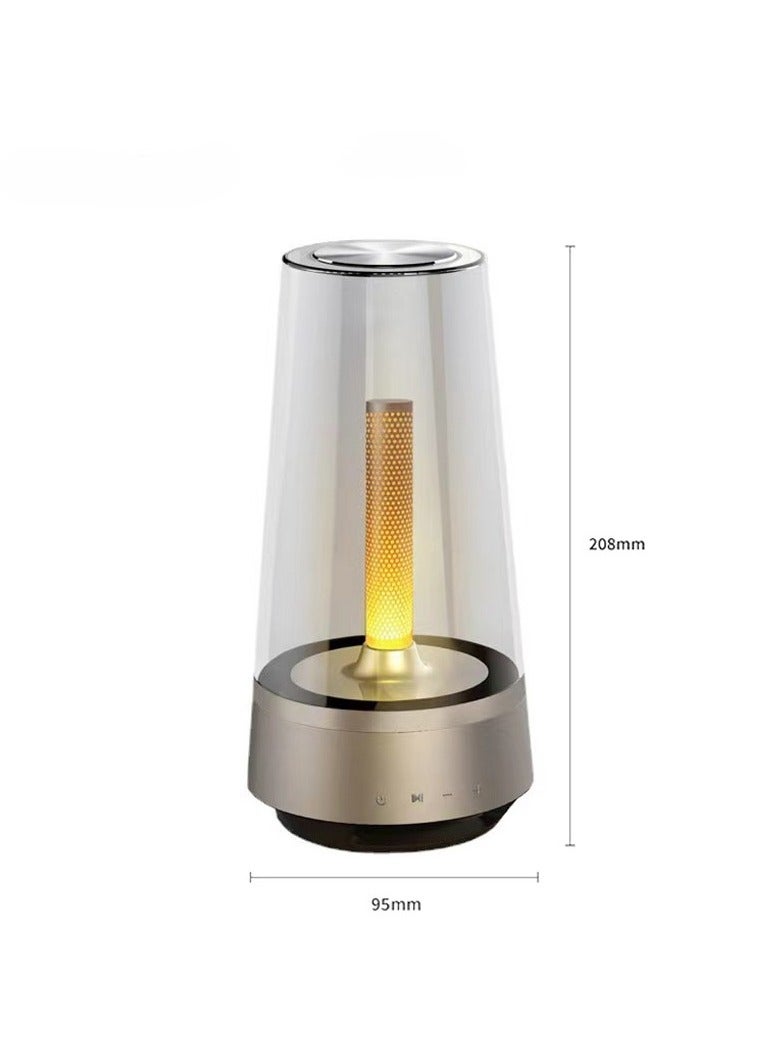 LED Candle Light With Bluetooth Speaker Adjustable Brightness Portable Wireless Audio Realistic Flame Effect And Creative Gift Idea