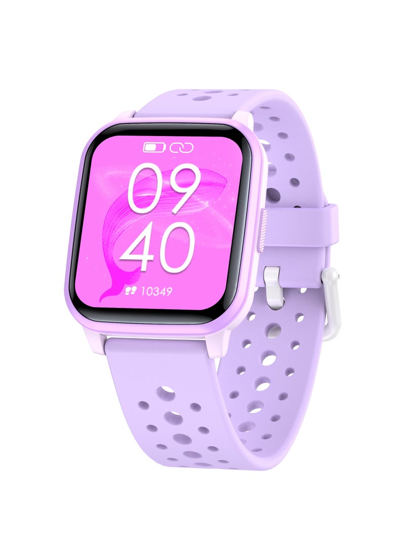 Kids Smart Watch with Sleep Mode, 20 Sports Modes, 5 Games and Pedometer - Fun Birthday Gifts for 4-16 Year-Olds(Purple)