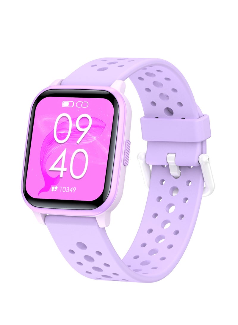 Kids Smart Watch with Sleep Mode, 20 Sports Modes, 5 Games and Pedometer - Fun Birthday Gifts for 4-16 Year-Olds(Purple)