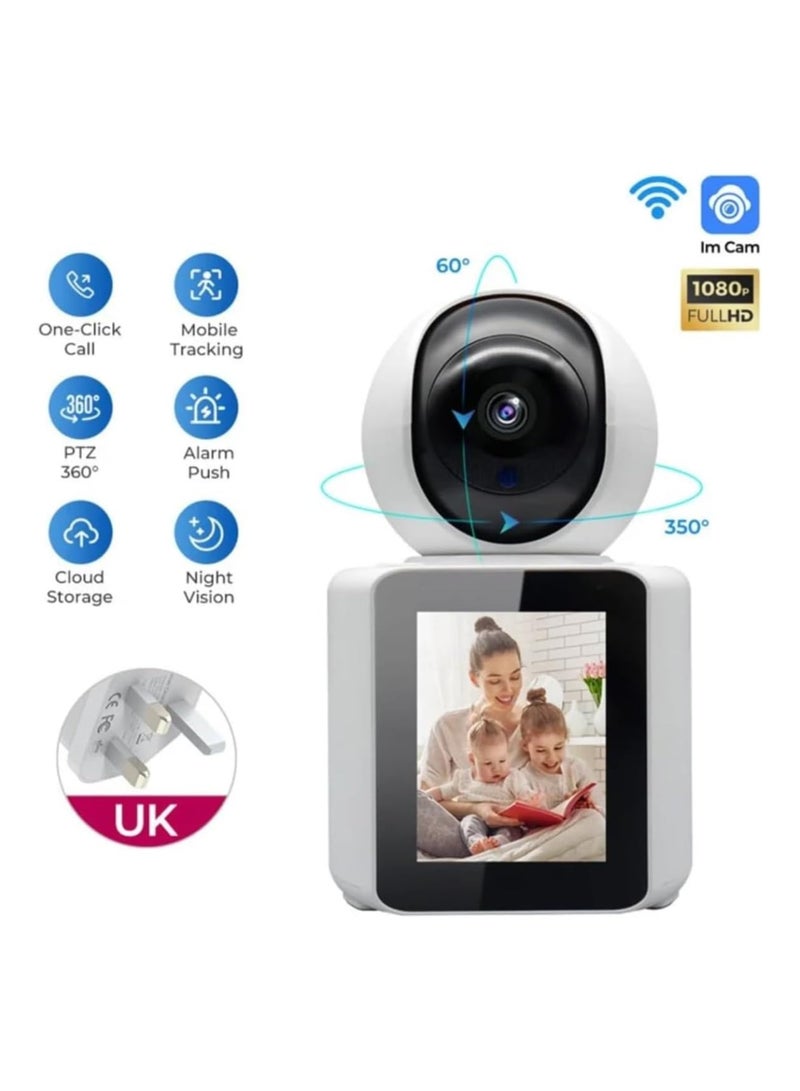 Full HD Camera with AI Auto Tracking & HD Display. camera, camera for home, baby monitor, Ideal Baby Monitor/Pet Camera. Smart Wifi Camera with Night Vision, Motion Detection, Two-Way Video Calling