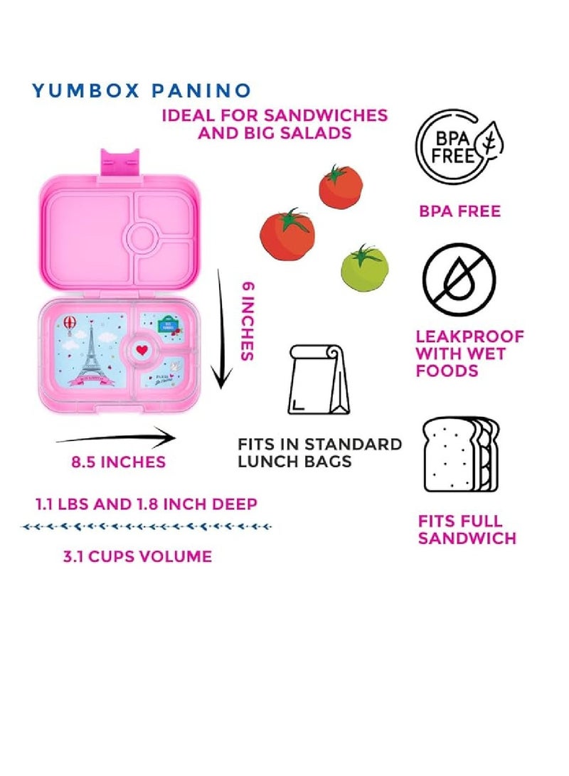 Yumbox Panino 4-Compartment Leakproof Bento Box Pink