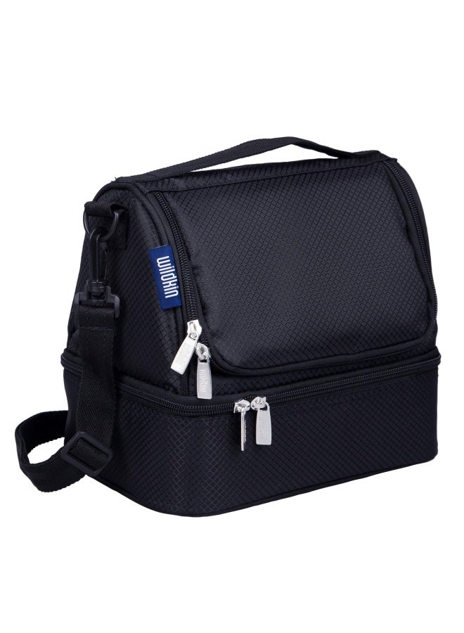 Wildkin Rip-Stop Black Two Compartment Lunch Bag