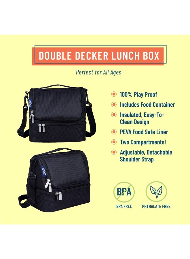 Wildkin Rip-Stop Black Two Compartment Lunch Bag