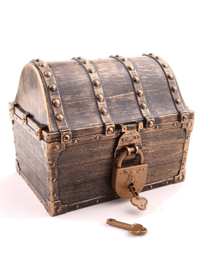 Kids Pirate Treasure Chest Large Size Teacher S Favorite Treasures Collection Storage Box With 2 Sets Of Locks And Keys Only Vintage Bronze Coating 6.3 X4.8 X5.2