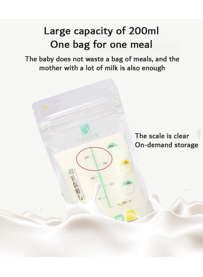 32 Pcs Breastmilk Storage Bags, 200ml Doubled-Sealed Breastmilk Freezer Bag, for Freezing and Refrigeration