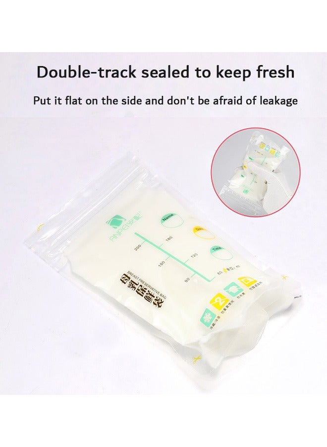 32 Pcs Breastmilk Storage Bags, 200ml Doubled-Sealed Breastmilk Freezer Bag, for Freezing and Refrigeration