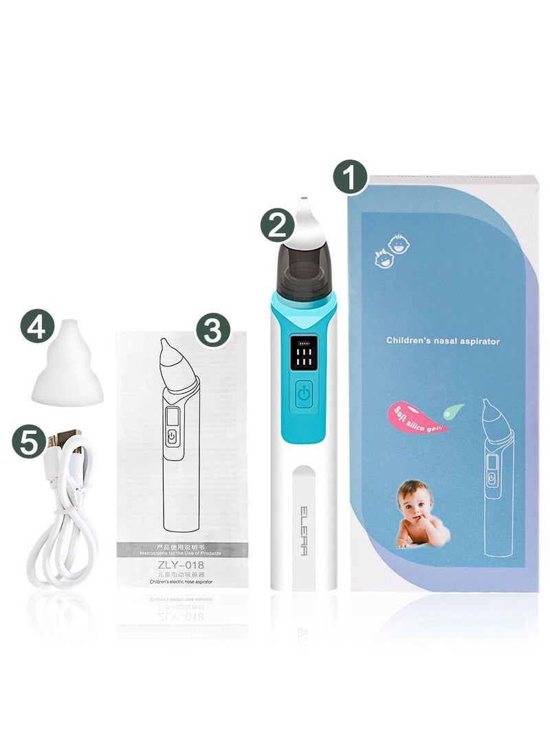 Electric Safety Nose Cleaner Baby Nasal Aspirator USB Rechargeable with 6 Levels Adjustable Strong Suction Low Noise