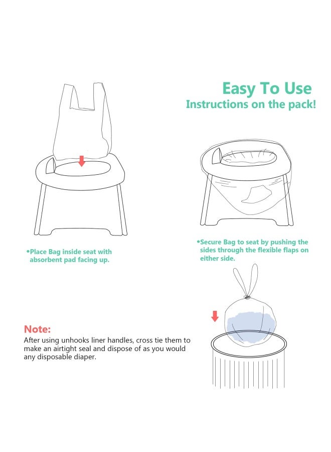 Potty Chair Liners Portable Disposable Potty Liner Bags For Universal Potty Training Toilet Seat Toddler Outdoors Travel Baby Toilet Liners 30 Pack