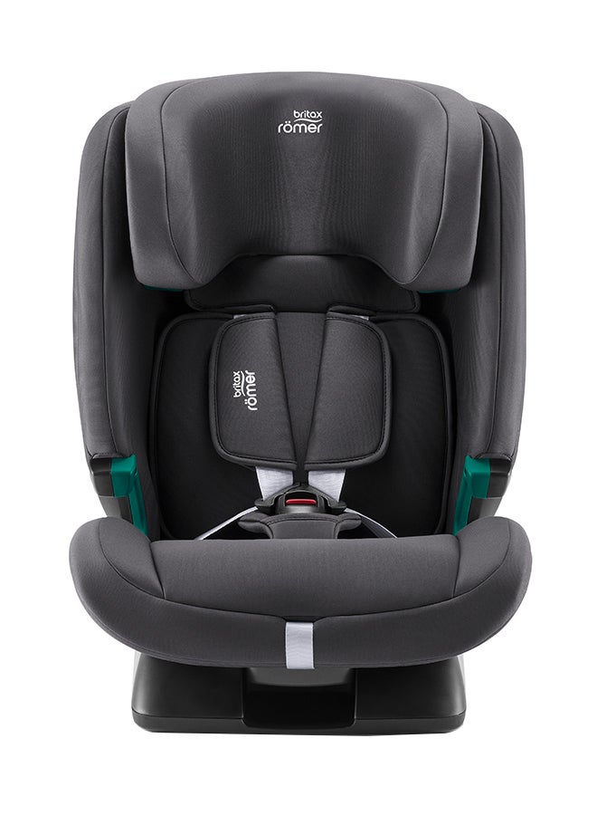 Evolvafix Car Seat 15 Months To 12 Years - Forward Facing - 5-Point Harness Protection - Midnight Grey