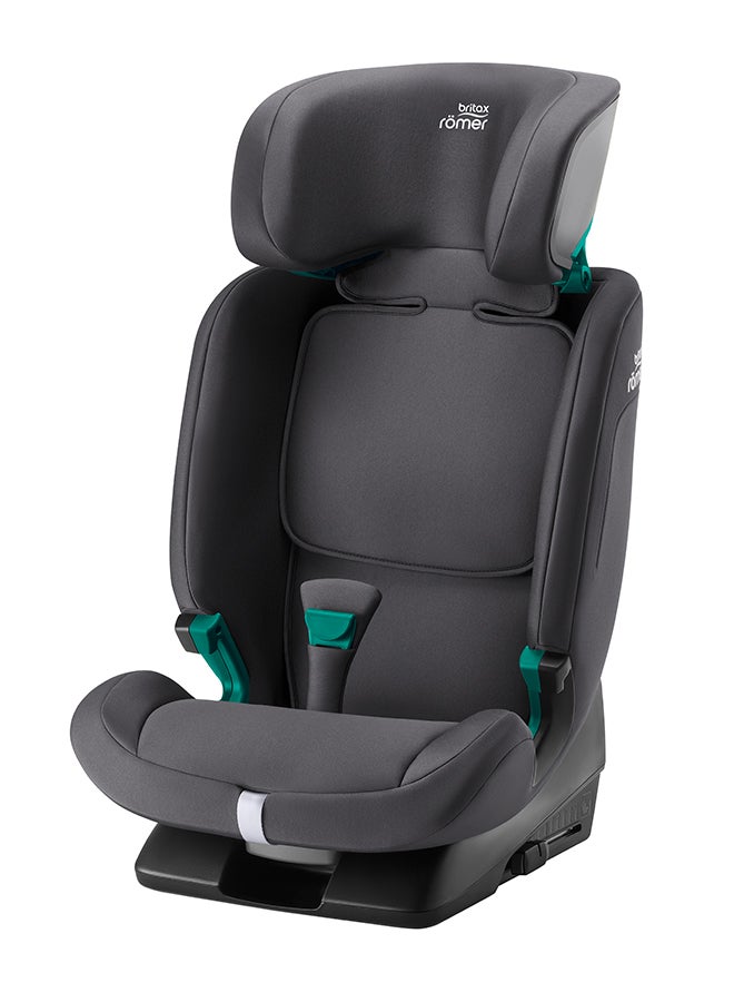 Evolvafix Car Seat 15 Months To 12 Years - Forward Facing - 5-Point Harness Protection - Midnight Grey