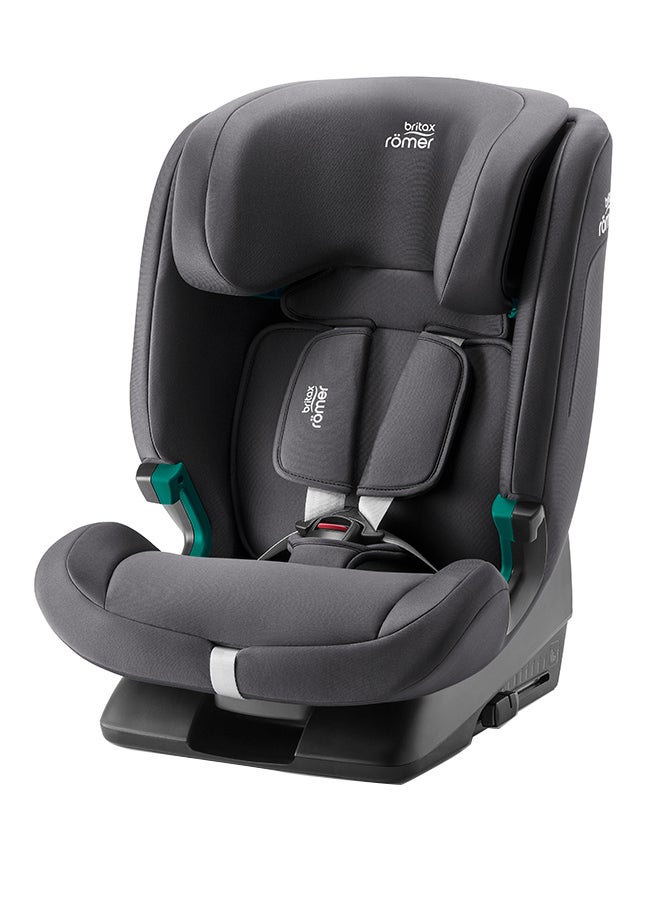 Evolvafix Car Seat 15 Months To 12 Years - Forward Facing - 5-Point Harness Protection - Midnight Grey