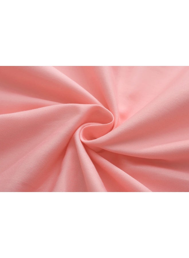 Hem Ruffle Pillow Cases Pillow Shams Covers Pink Queen Size Set Of 2 Cotton 20X30 Inches