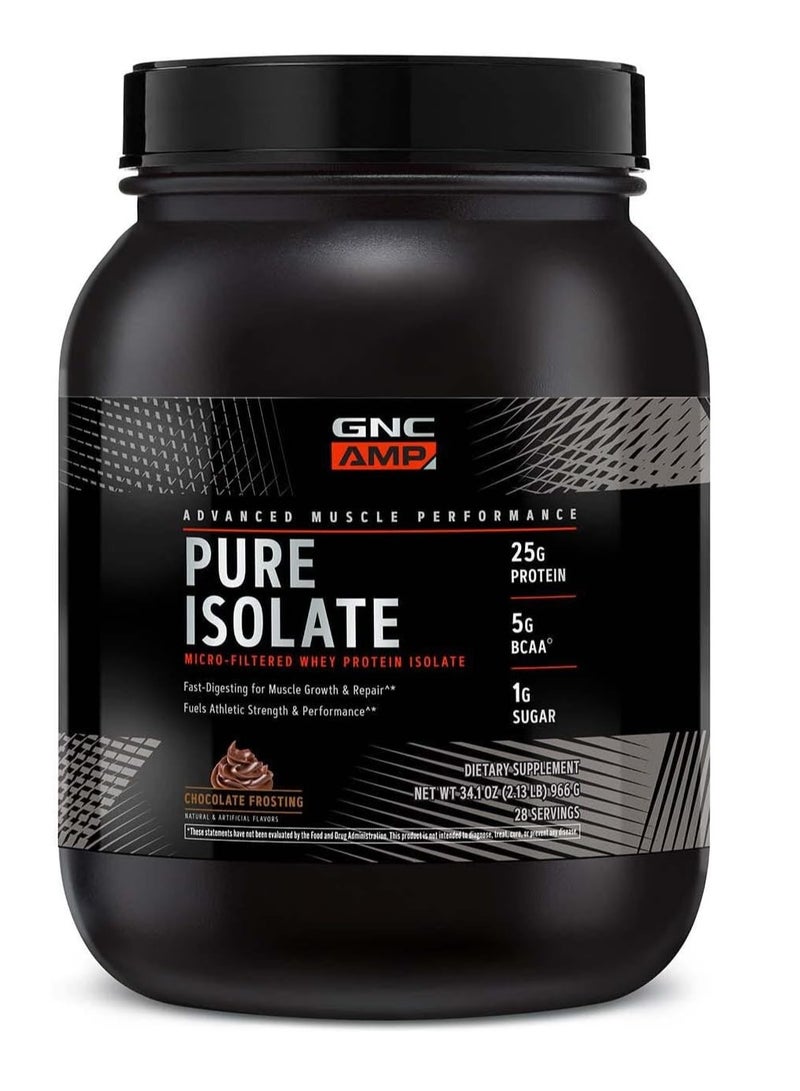 GNC AMP PURE ISOLATE 28 SVG [(CHOCOLATE FROSTING 28 OZ)