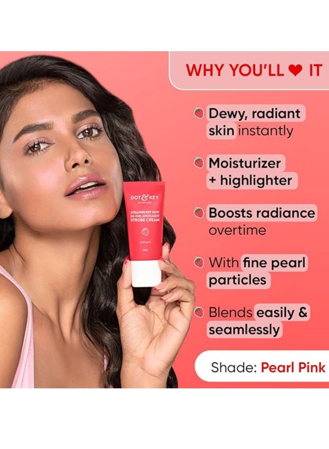 DOT & KEY Strawberry Dew Strobe Cream For Face Combo(Pack Of 2,30Ml Each)|Skin Radiance Cream|Moisturizer & Highlighter For Face|For Dewy Glazed Instant Glow|Boosts Hydration|For All Skin Types