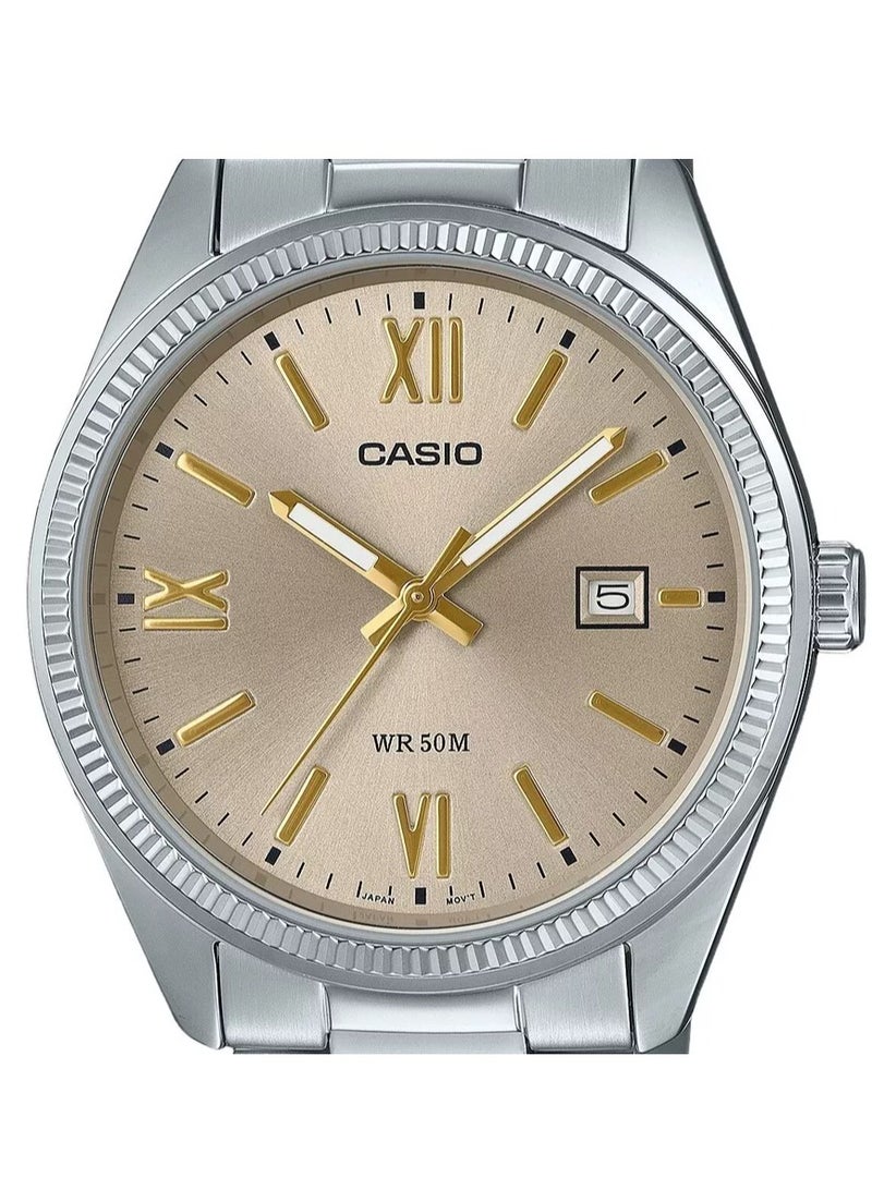 Casio Standard Analog Beige Dial Dress Quartz Men's Watch MTP-1302DD-9AV