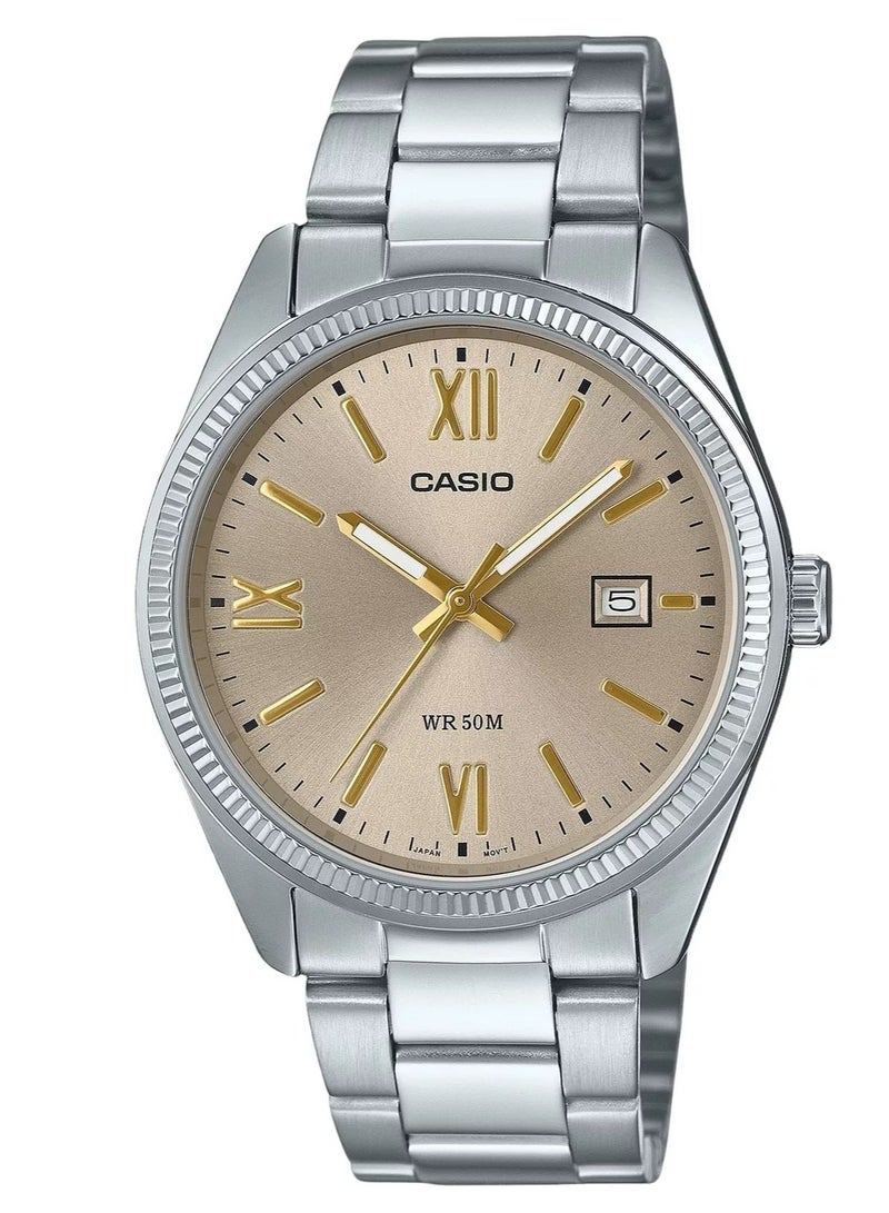 Casio Standard Analog Beige Dial Dress Quartz Men's Watch MTP-1302DD-9AV