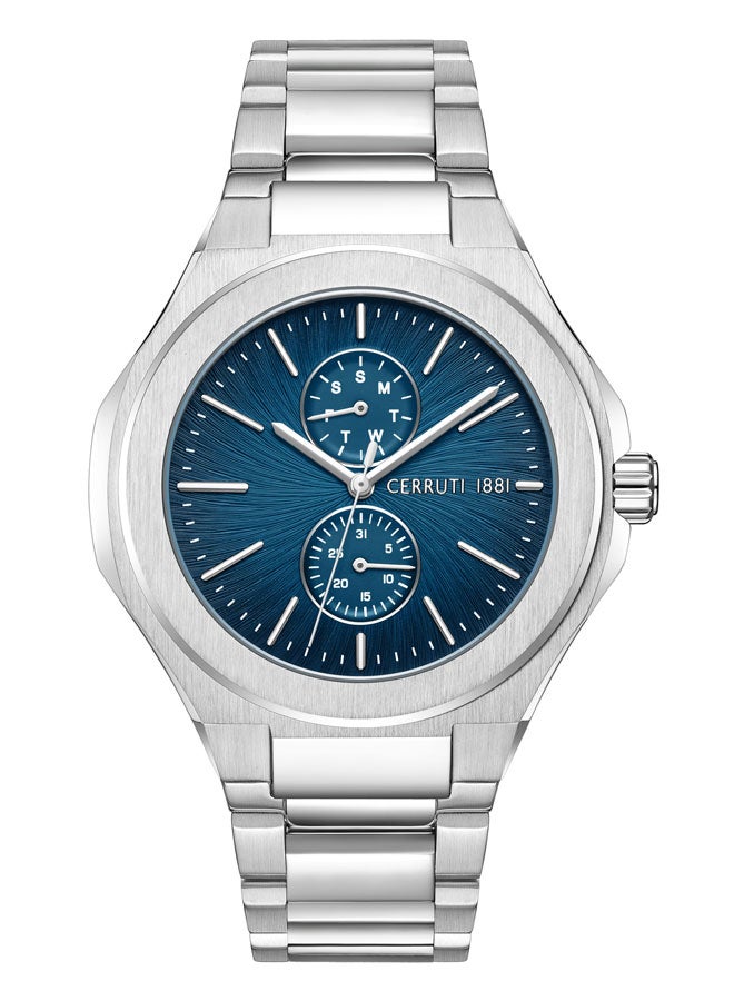 Men's Gents Stainless Steel Navy Dial Watch