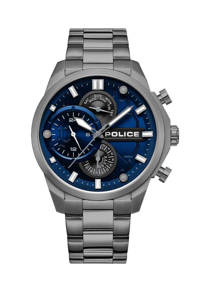 Men's Reactor Blue Dial With Gun Metal Plated Stainless Steel Bracelet Chronograph Watch