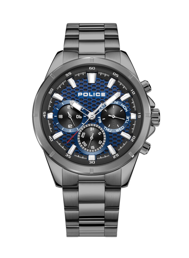 Men's Malawi Blue Dial With Gun Metal Plated Stainless Steel Bracelet Chronograph Watch