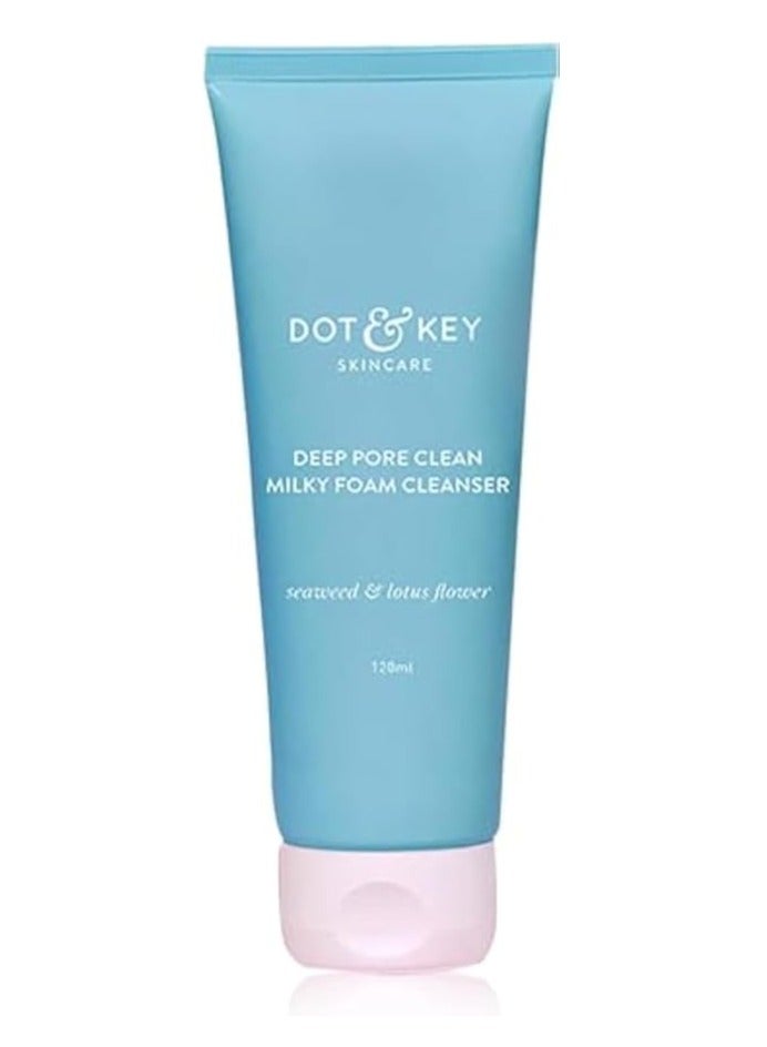 Dot & Key Deep Pore Clean Foaming Face Wash for Daily Use | Facewash with Seawood Extract | Minimizes Pores, Controls Excess Oil & Keeps Skin Hydrated | For All Skin Types | For Women & Men | 100ml