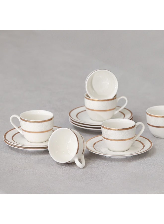 Vella 12-Piece New Bone China Coffee Cup Set 90Ml -Serve 6