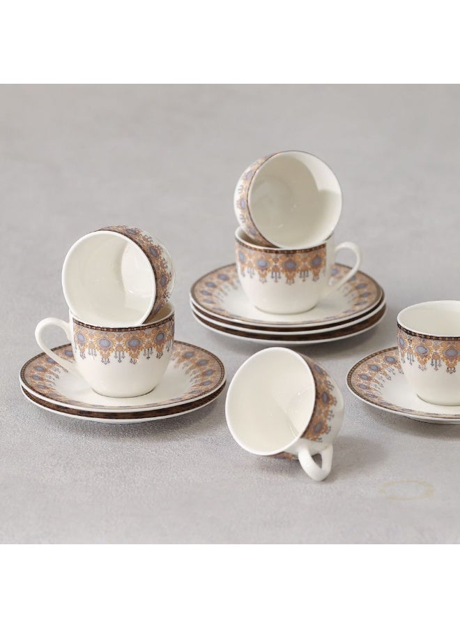 Sahara 12-Piece New Bone China Coffee Cup Set 90Ml -Serve 6