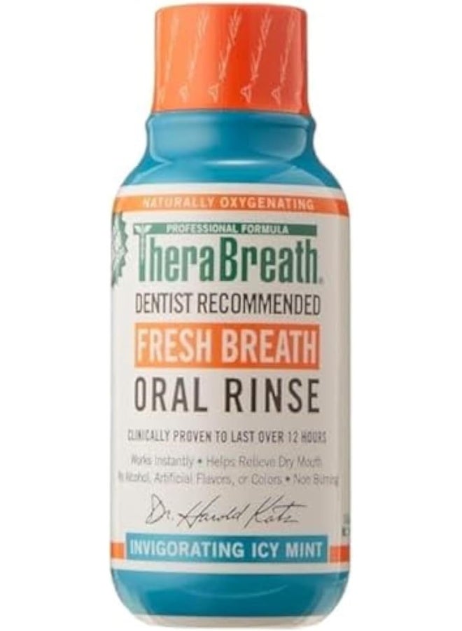 Therabreath Fresh Breath Dentist Formulated Oral Rinse Icy Mint Flavor3 Ounce