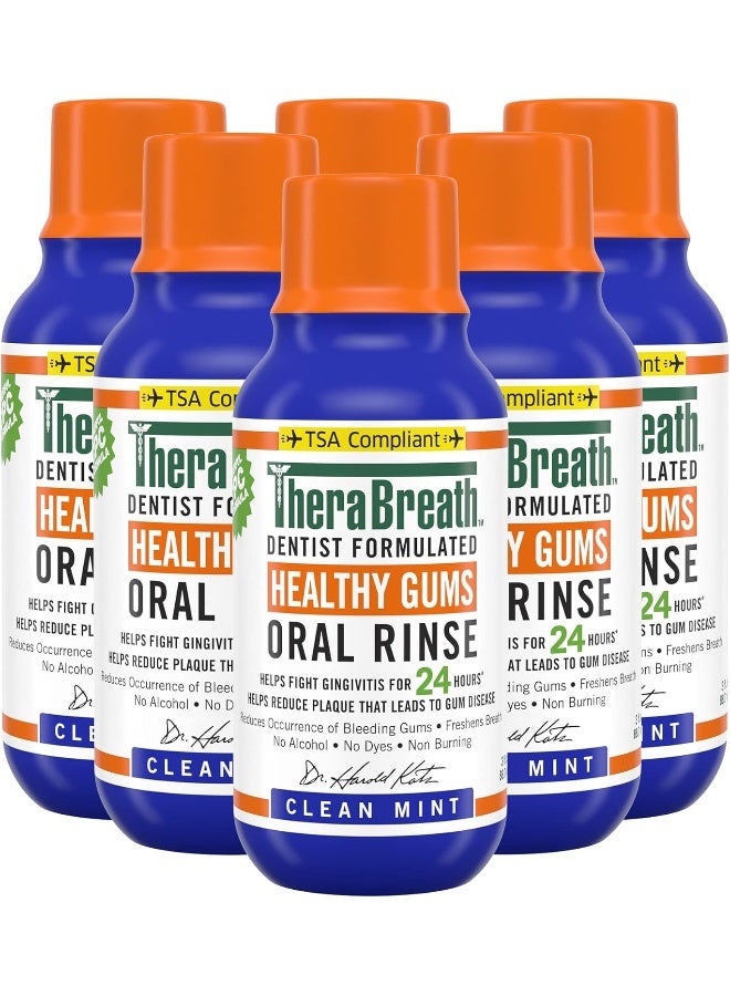 Therabreath Healthy Gums Periodontist Formulated 24-Hour Oral RinseClean Mint3 Ounce (Pack Of 6)