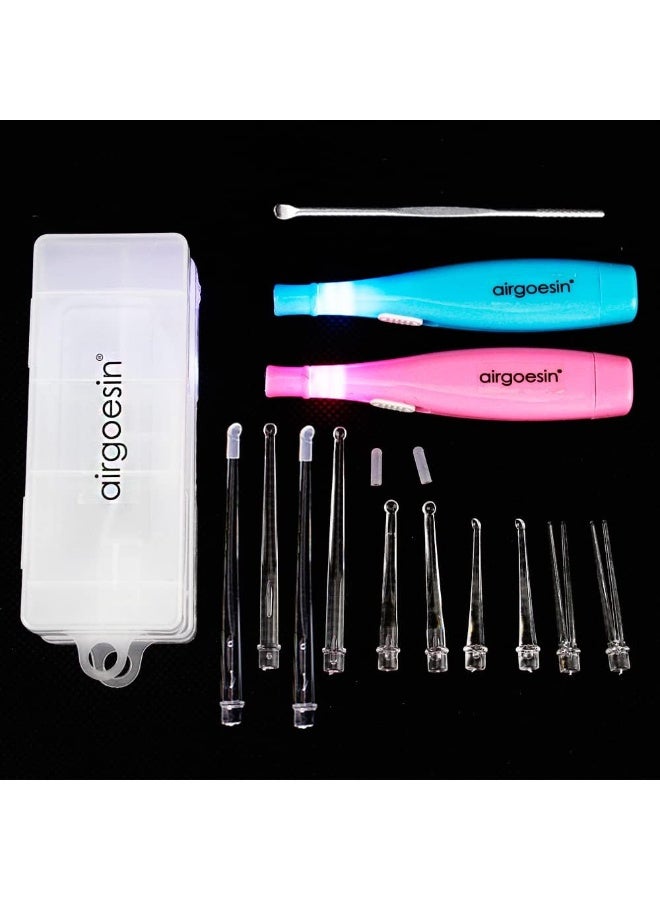 2 Lighted Tonsil Stone Remove Tool, 8 Tips, Tonsillolith Pick + Case Oral Clean Longer