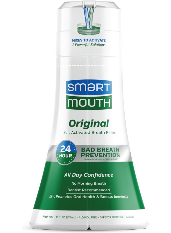 Smartmouth Original Activated Mouthwash For 24 Hour Fresh BreathDual-Solution Oral Rinse16 Oz