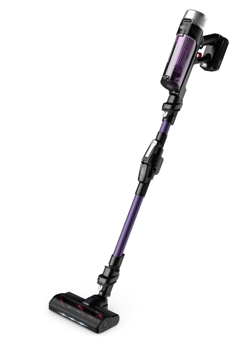 XForce Flex 9.60 Cordless Vacuum Cleaner, Allergy Model, Strong Constant Suction Power, Long-Lasting Battery, Flex Tube System, Automatic Suction Power Adjustment by Floor Type 0.44 L 500 W TY2039HO Purple