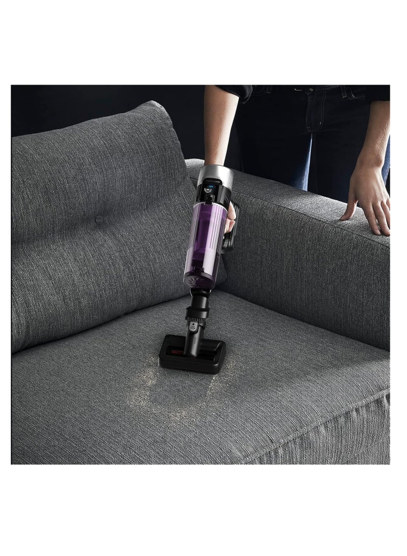 XForce Flex 9.60 Cordless Vacuum Cleaner, Allergy Model, Strong Constant Suction Power, Long-Lasting Battery, Flex Tube System, Automatic Suction Power Adjustment by Floor Type 0.44 L 500 W TY2039HO Purple