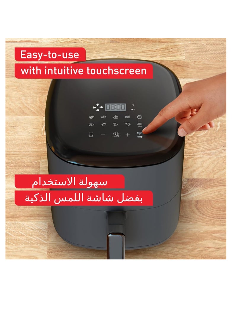 Air Fryer | Easy Fry Max 5L Air-fryer | Serves Up to Six People | Healthy and Delicious Meals in No Time | Saves Time and Energy | Digital Control Panel | 10 Auto Cooking Programs | 5 L 1500 W EY245B40 Grey