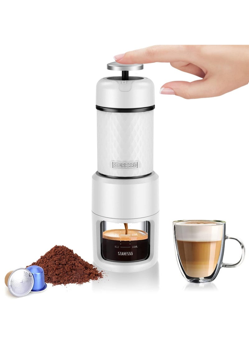 STARESSO Portable Espresso Maker Small Eepresso Cappuccino Coffee Machine,Travel Coffee Maker Small Press Hand Coffee Maker Espresso Machine for Camping, Travel Office Home Sailing