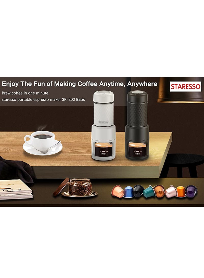 STARESSO Portable Espresso Maker Small Eepresso Cappuccino Coffee Machine,Travel Coffee Maker Small Press Hand Coffee Maker Espresso Machine for Camping, Travel Office Home Sailing
